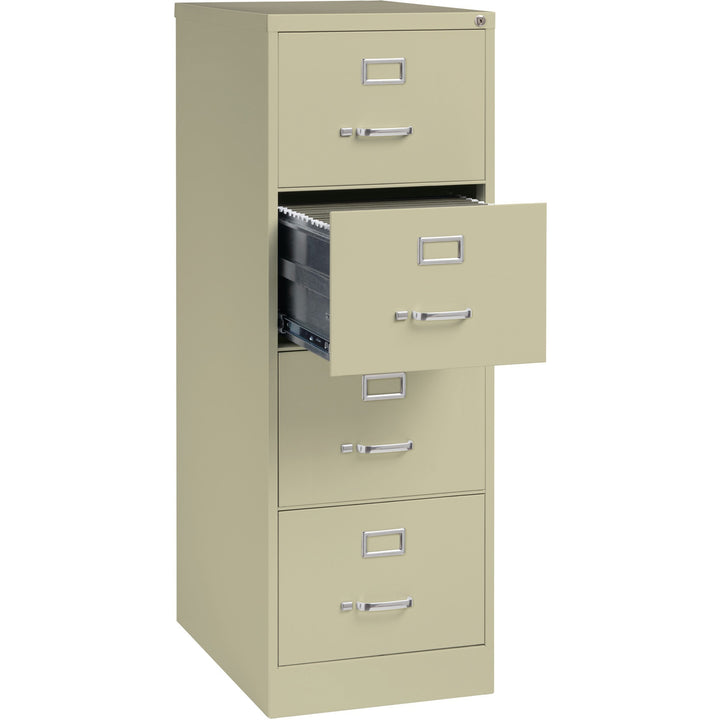 Image of Lorell Vertical File, 4-Drawer, Legal, 18"x26-1/2"x52", Putty