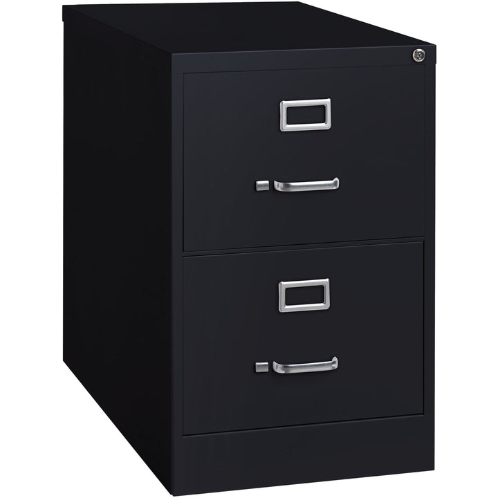 Image of Lorell Vertical File,2-Drawer,Legal,18"x26-1/2"x28-3/8",Black