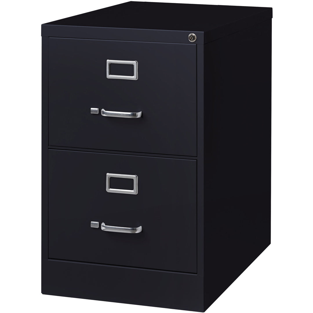 Image of Lorell Vertical File,2-Drawer,Legal,18"x26-1/2"x28-3/8",Black
