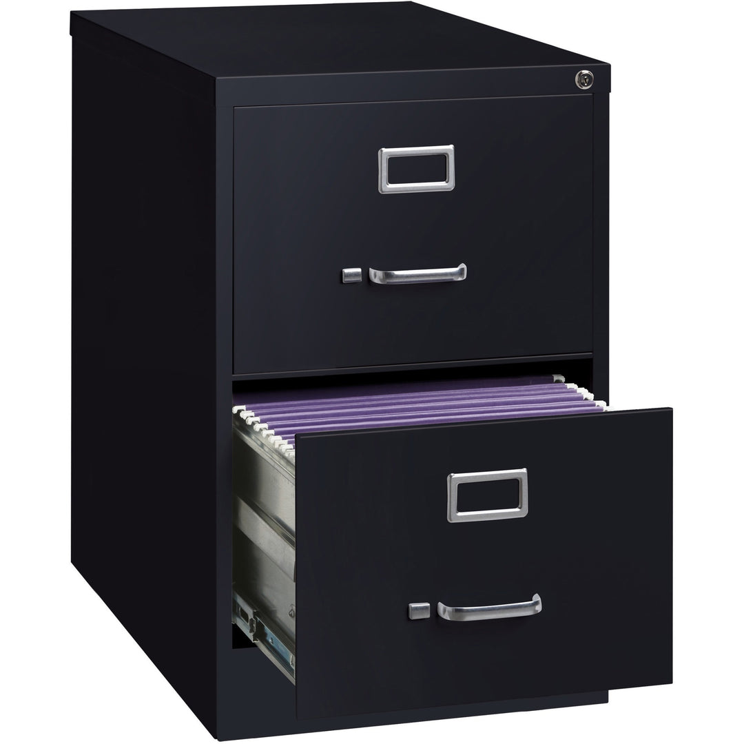 Image of Lorell Vertical File,2-Drawer,Legal,18"x26-1/2"x28-3/8",Black