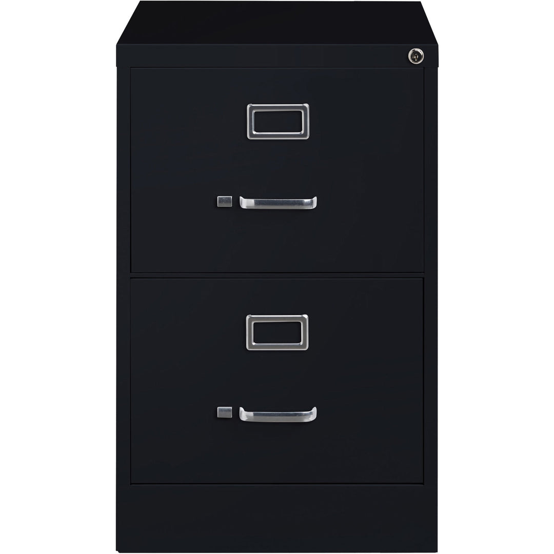 Image of Lorell Vertical File,2-Drawer,Legal,18"x26-1/2"x28-3/8",Black
