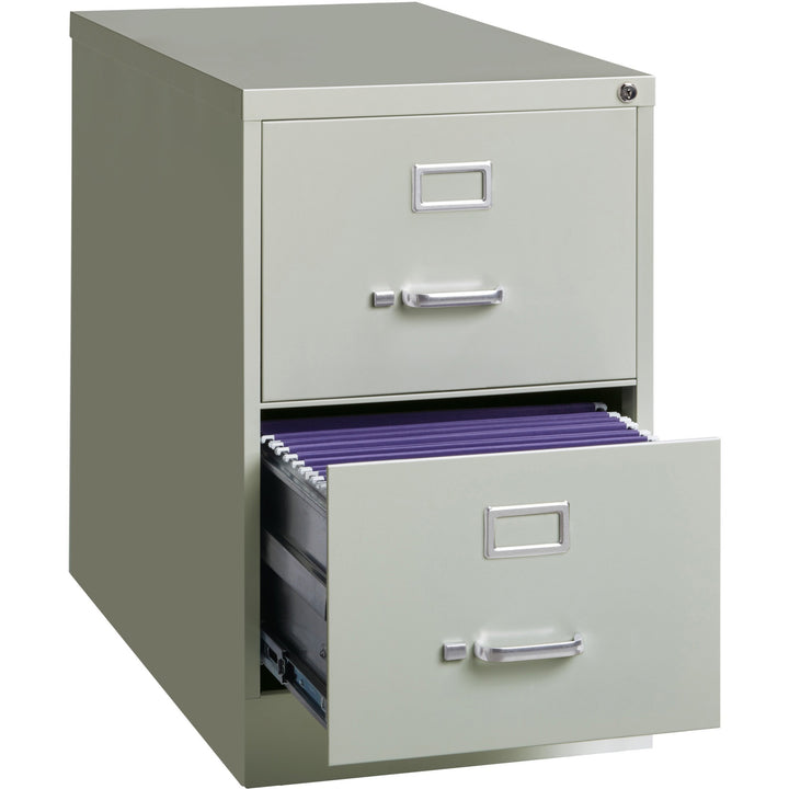 Image of Lorell Vertical File,2-Drawer,Legal,18"x26-1/2"x28-3/8",Lt Gray