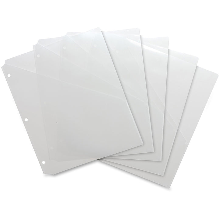 Image of Business Source Binder Pockets, Poly, Letter, 8-1/2"x11", 5/PK, Clear