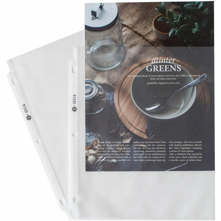 Image of Business Source Sheet Protectors,Top Load,3.3 mil,11"x8-1/2",50/BX,Nonglare