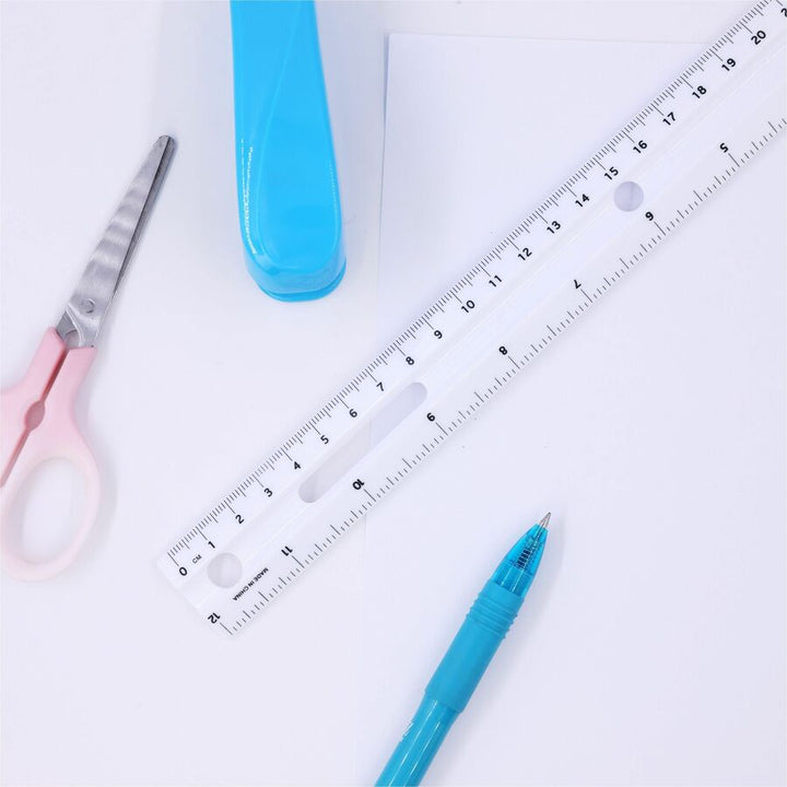 Image of Business Source Plastic Ruler, Beveled Edges, 12"L, White