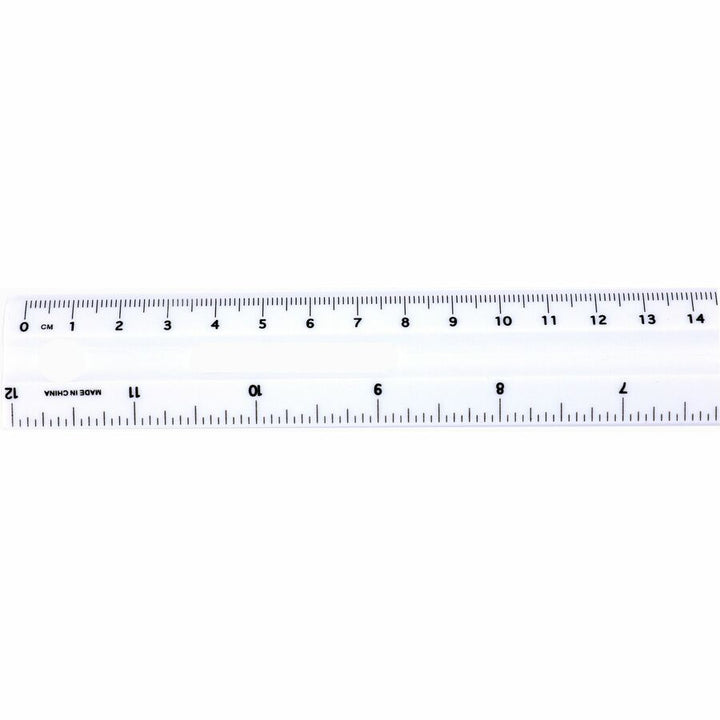 Image of Business Source Plastic Ruler, Beveled Edges, 12"L, White
