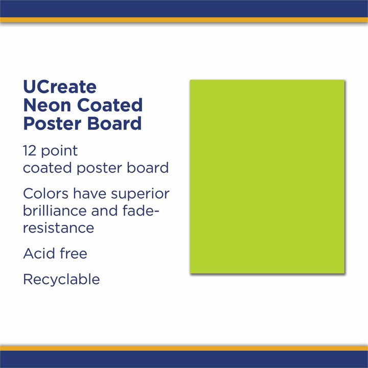 Image of Pacon® Poster Board,Fade-Resistant,28"x22",25/CT,Neon Hot Lime