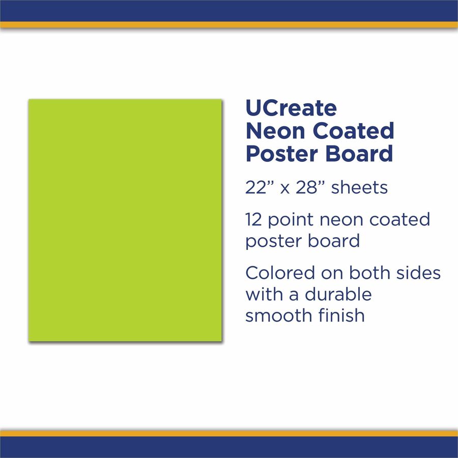 Image of Pacon® Poster Board,Fade-Resistant,28"x22",25/CT,Neon Hot Lime