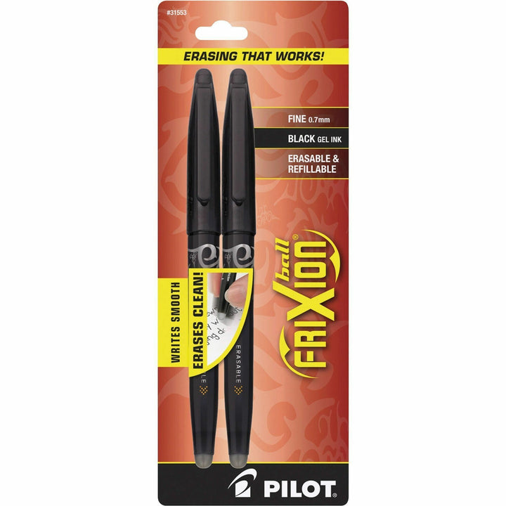 Image of Pilot® Rollerball Gel Pen,Frix,Erasable,Fine,2/PK,Black Barrel/Ink
