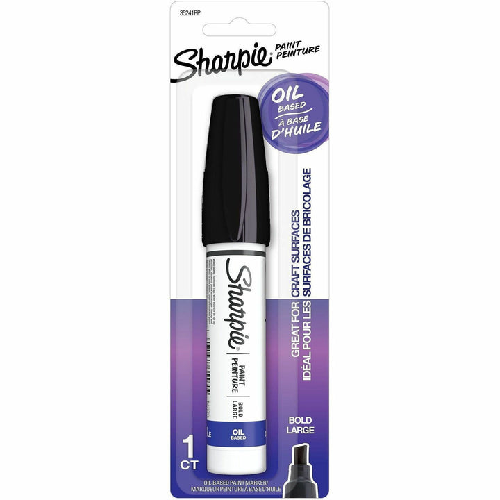 Image of Sharpie 35241PP Oil-Based Paint Marker, Bold Point, Black Ink, Oil Based, 1 Pack