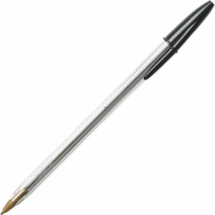 Image of BIC® Stic Ballpoint Pen,Medium Point,10/PK,Black Ink/Clear Barrel