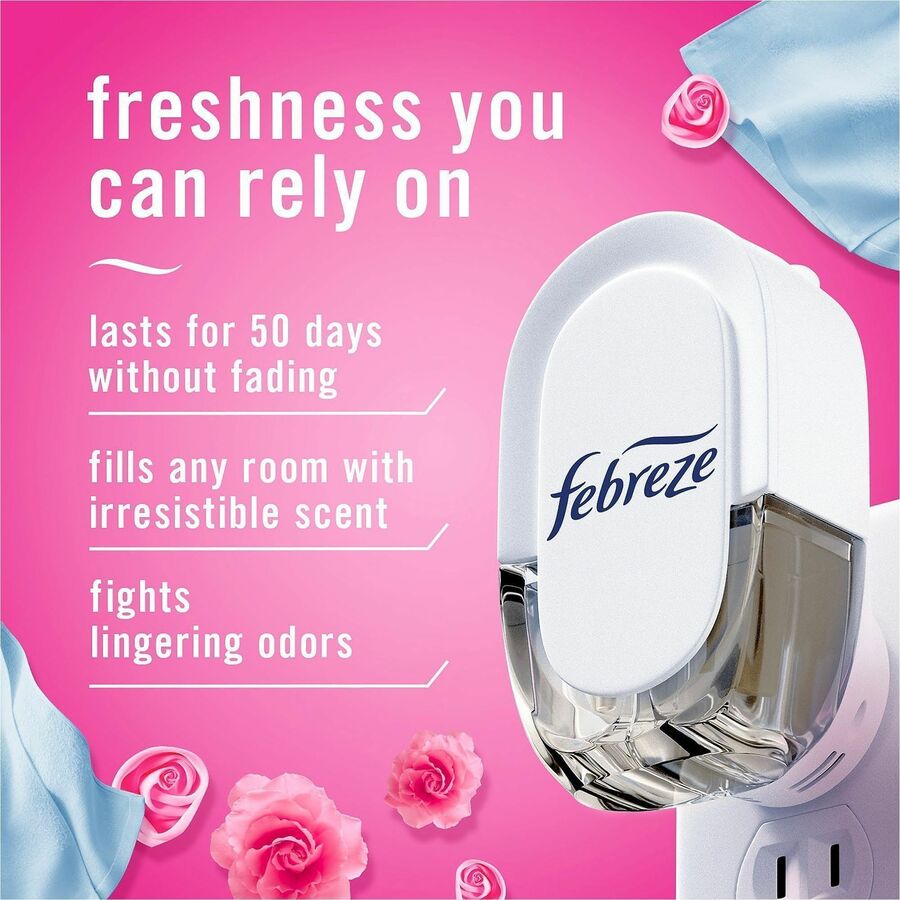 Image of Febreze 13844 FadeDefy PLUG Air Freshener, 2.63 oz, April Fresh, 50 Day, Odor Neutralizer, 3 / Pack
