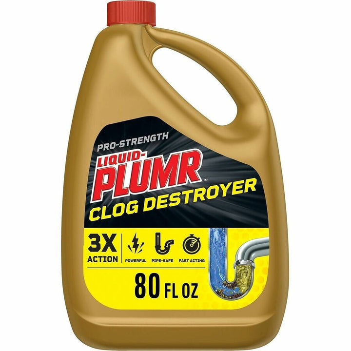 Image of Liquid-Plumr 00228 Pro-Strength Clog Destroyer Gel, For Multipurpose, Gel, 80 fl oz (2.5 quart), Biodegradable, Phosphorous-free, Multi, 1 Each