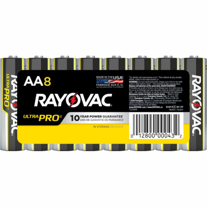 Image of Rayovac® Industrial Plus Batteries, Alkaline, AA, 1.5V, 8/PK