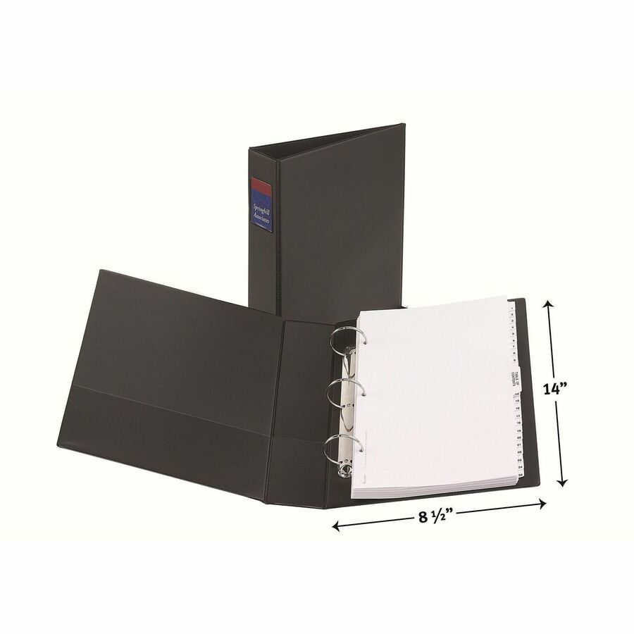 Image of Avery® Round Ring Binder, 3 Ring, 2" Cap., 2 Pkt., 14"x8-1/2", BK