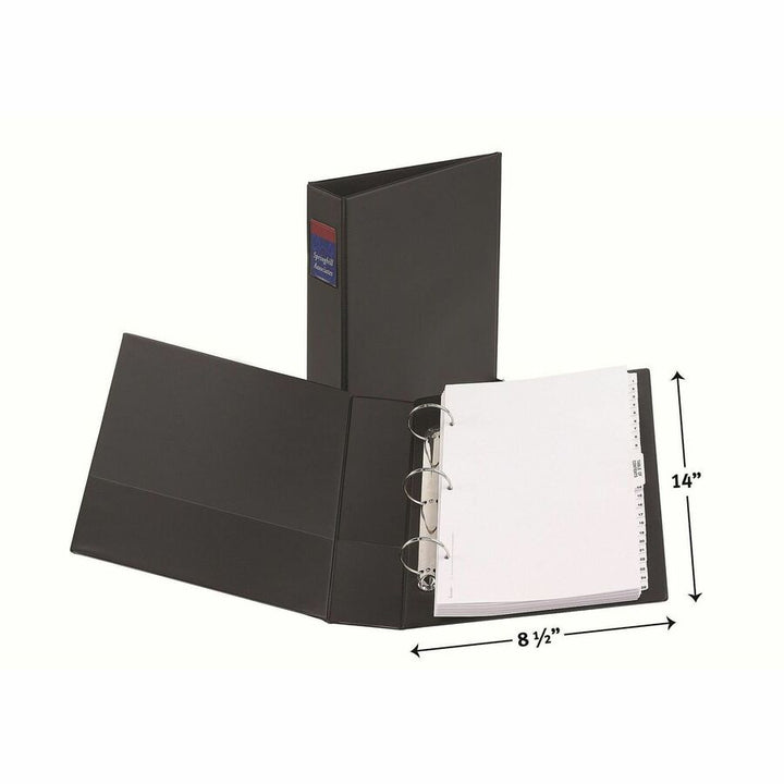 Image of Avery® Round Ring Binder, 3 Ring, 2" Cap., 2 Pkt., 14"x8-1/2", BK
