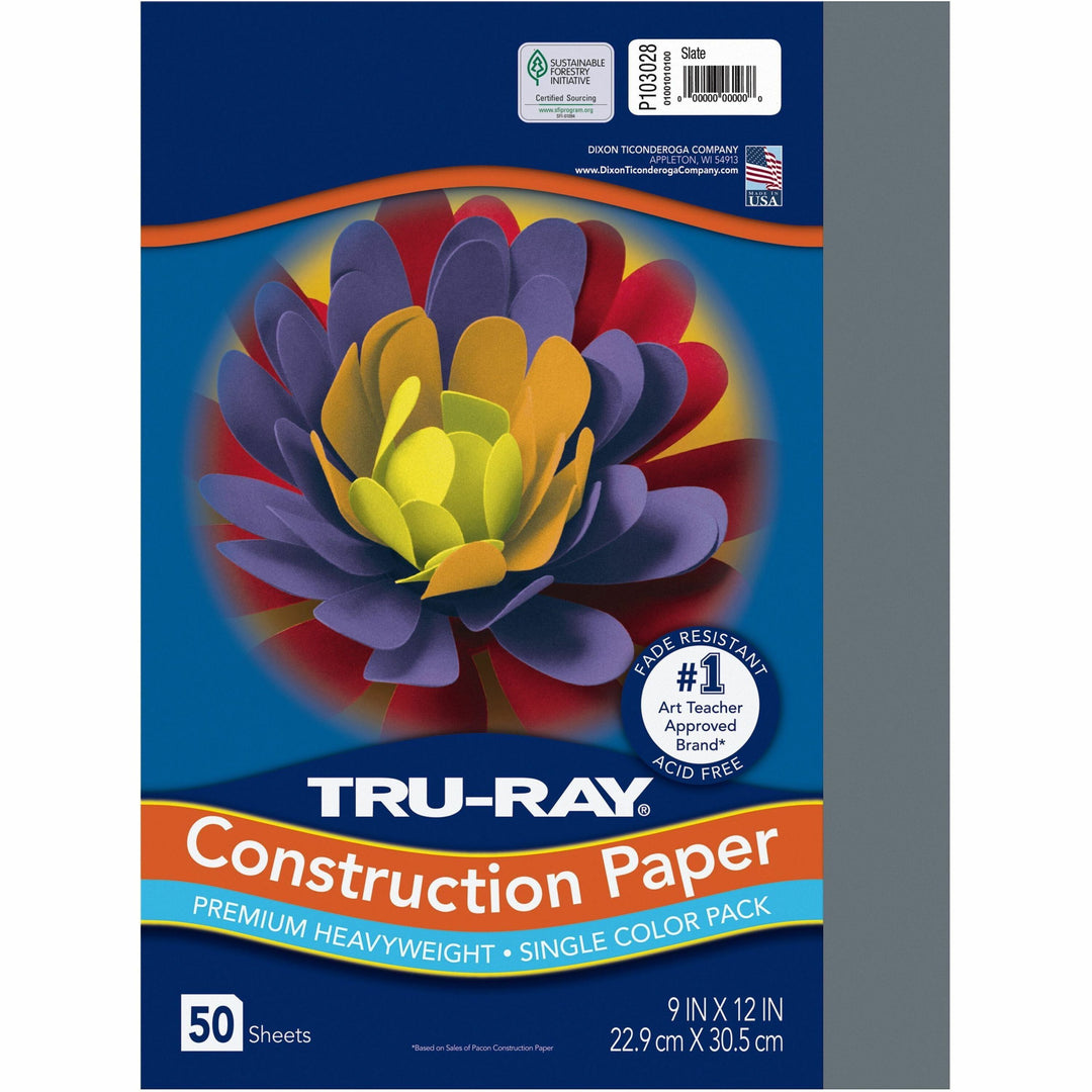 Image of Pacon® Construction Paper, 76lb., 9"x12", 50/PK, Slate