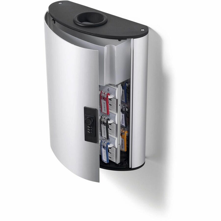 Image of Durable® Key Box Plus, 54-Key, Brushed Aluminum, Silver, 11.75 x 4.63 x 15.75