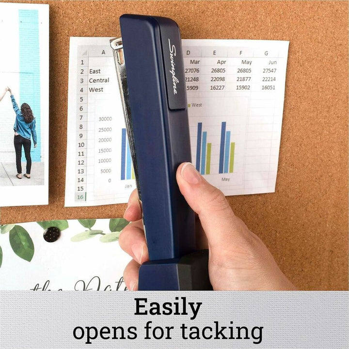 Image of Swingline® 747 Classic Full Strip Stapler, 30-Sheet Capacity, Royal Blue