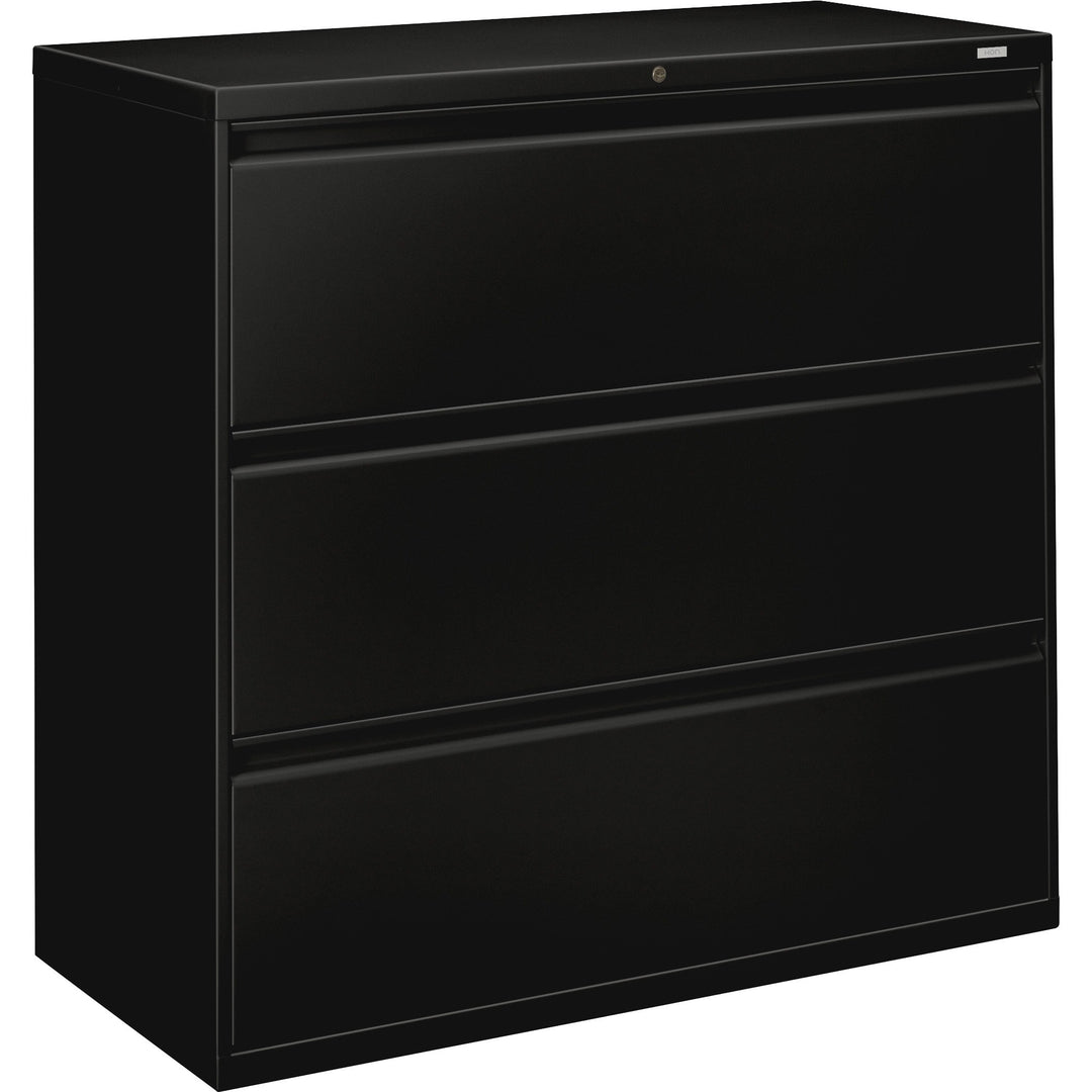 Image of HON® Lateral File, 3-Drawer, w/Lock, 2"x18"x52-1/2", Black