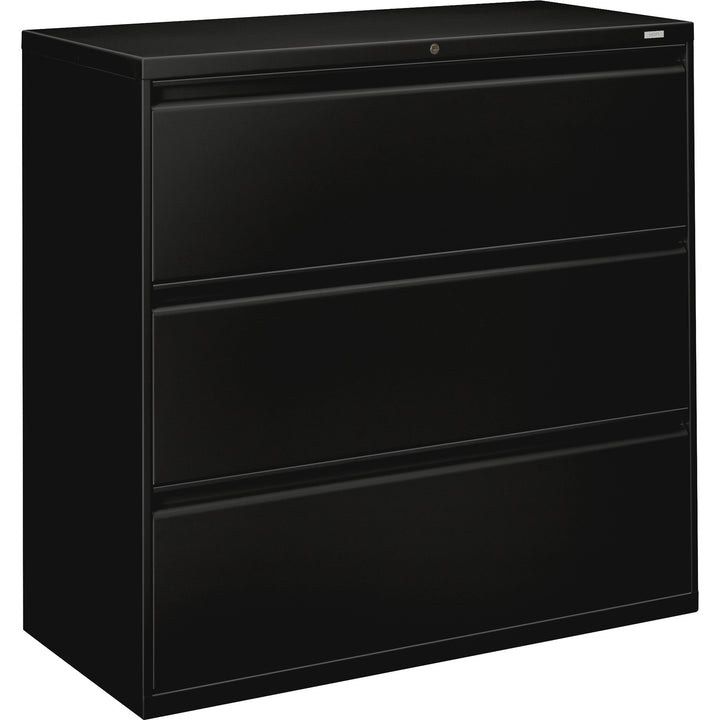 Image of HON® Lateral File, 3-Drawer, w/Lock, 2"x18"x52-1/2", Black