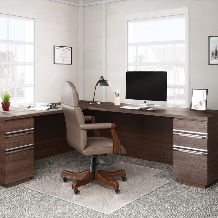 Image of deflecto® Chair Mat, w/ Lip, 46"x60", Beveled Edge, Clear