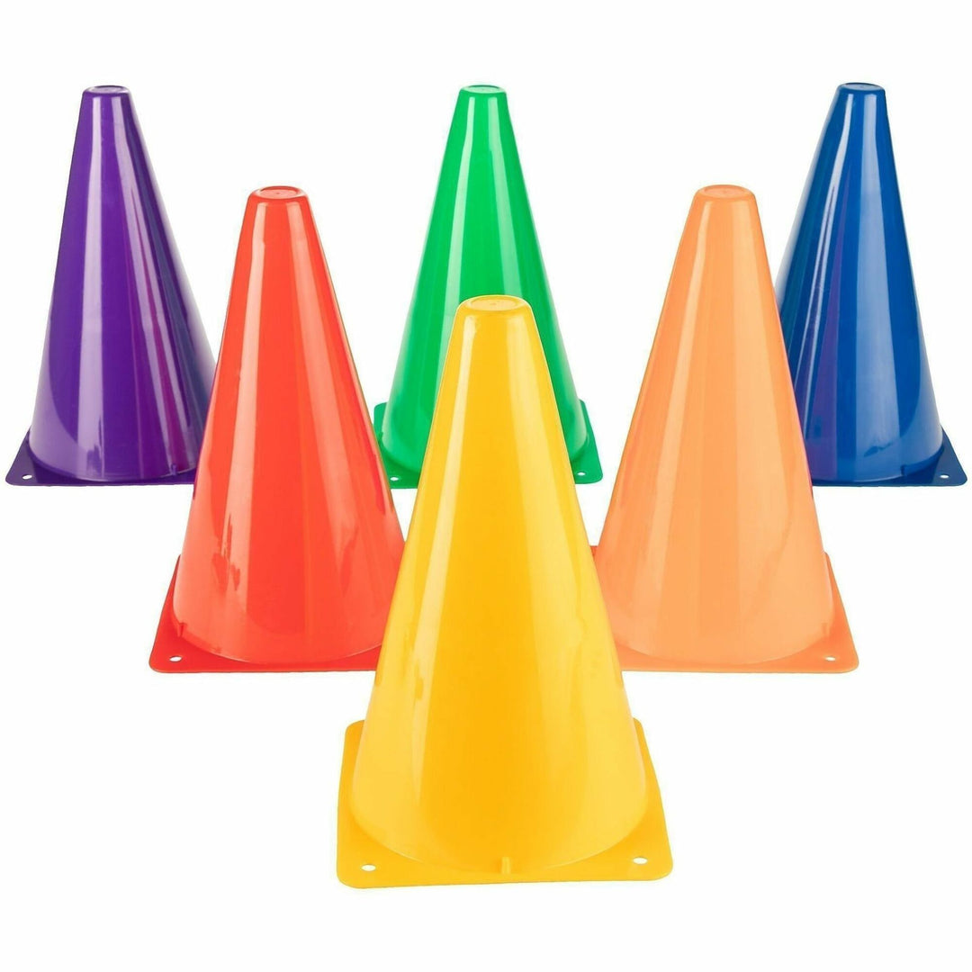 Image of Champion Sports TC9SET High Visibility Plastic Cone Set, Fluorescent Orange, Plastic, 1 Set