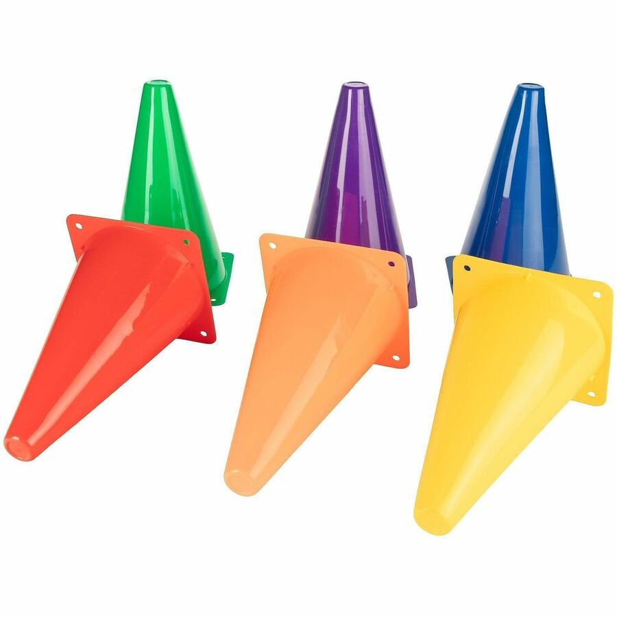 Image of Champion Sports TC9SET High Visibility Plastic Cone Set, Fluorescent Orange, Plastic, 1 Set
