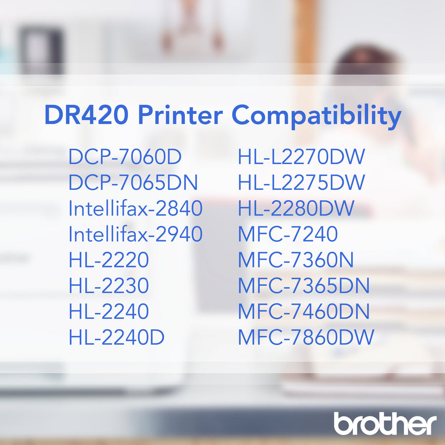 Image of Brother DR420 Replacement Drum, Laser Print Technology, 12000, Black, 1 Each