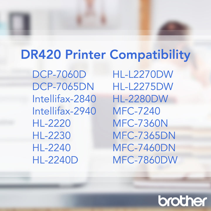 Image of Brother DR420 Replacement Drum, Laser Print Technology, 12000, Black, 1 Each