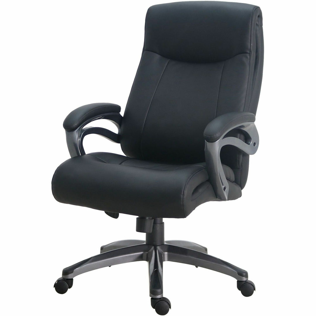 Image of Lorell Hi-Back Chair,Leather,28-1/5"x31-1/10"x43-9/10-46-9/10",BK