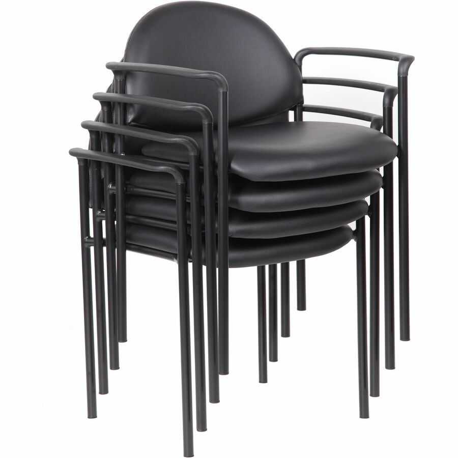 Image of Lorell Reception Guest Chair,24"x22-3/5"x30-3/10",Black Vinyl
