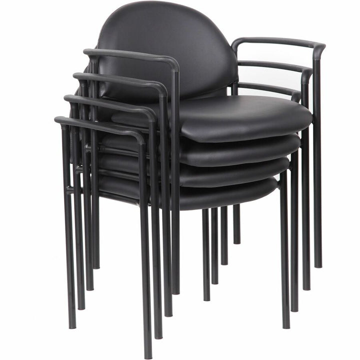 Image of Lorell Reception Guest Chair,24"x22-3/5"x30-3/10",Black Vinyl