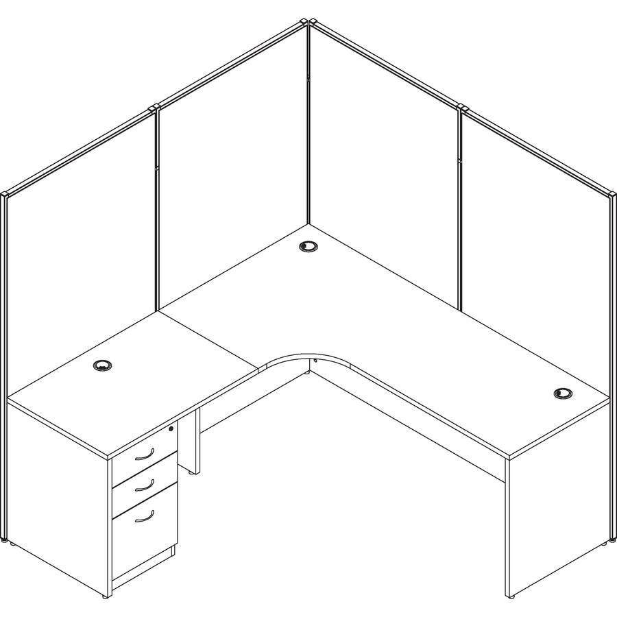 Image of Lorell Credenza Shell, 66"x24"x29-1/2", Mahogany
