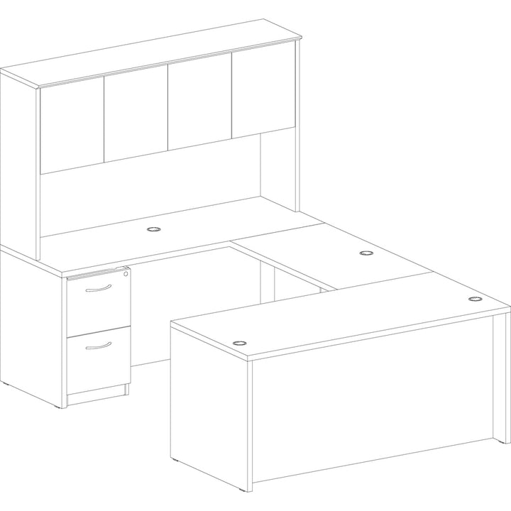 Image of Lorell Credenza Shell, 66"x24"x29-1/2", Mahogany