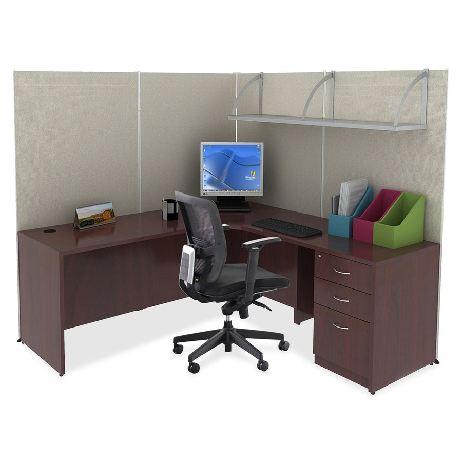 Image of Lorell Credenza Shell, 66"x24"x29-1/2", Mahogany