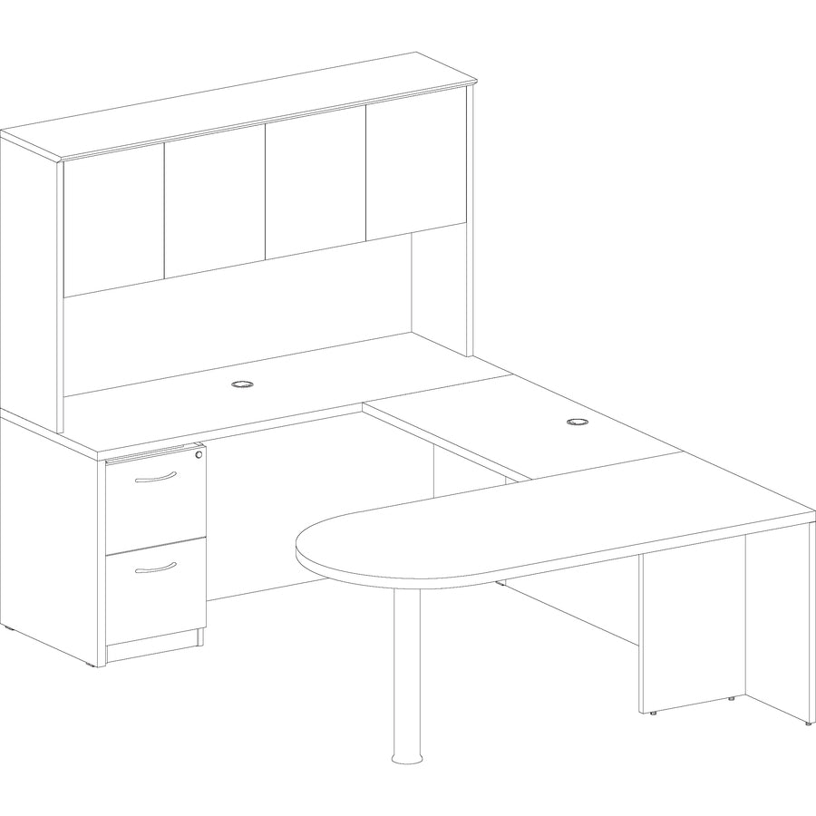Image of Lorell Credenza Shell, 66"x24"x29-1/2", Mahogany