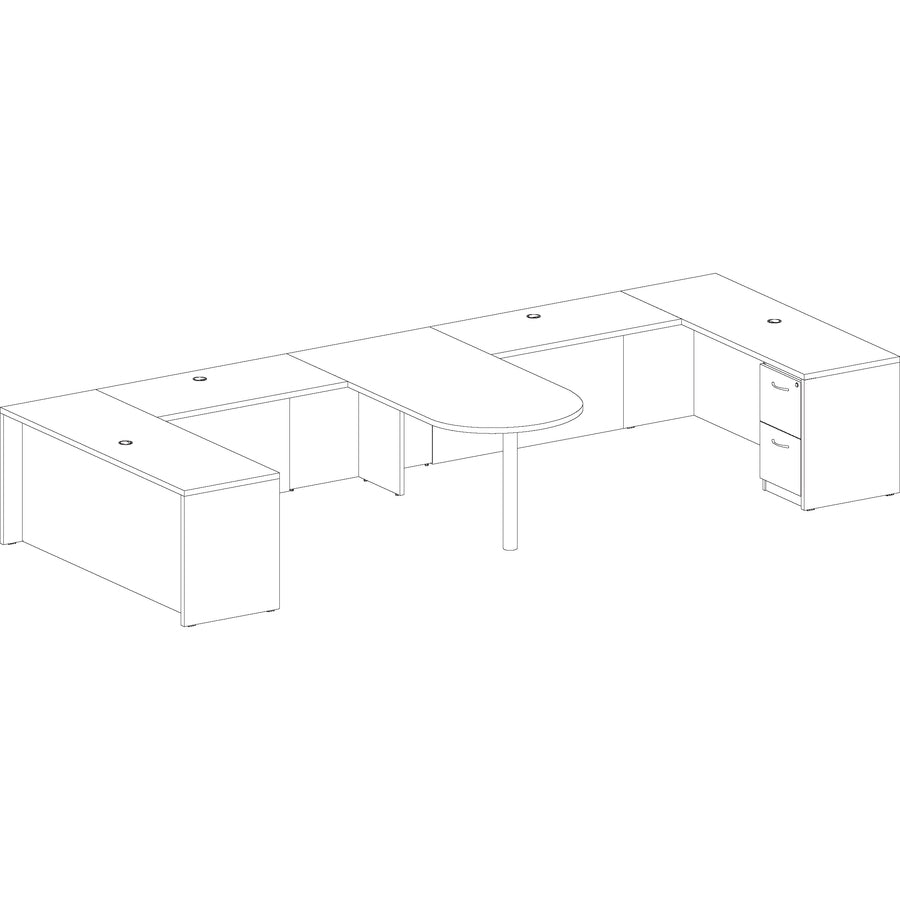 Image of Lorell Credenza Shell, 72"x24"x29-1/2",Mahogany