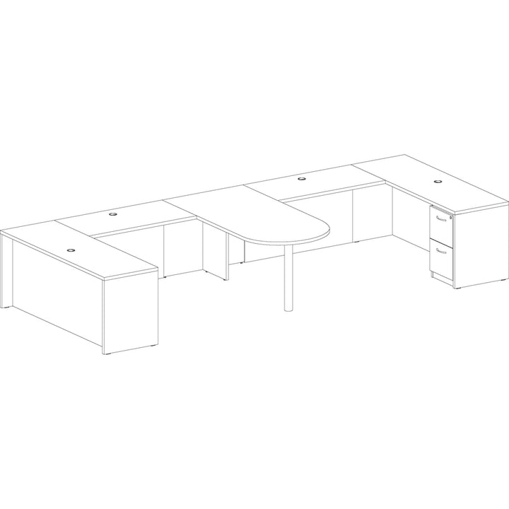 Image of Lorell Credenza Shell, 72"x24"x29-1/2",Mahogany