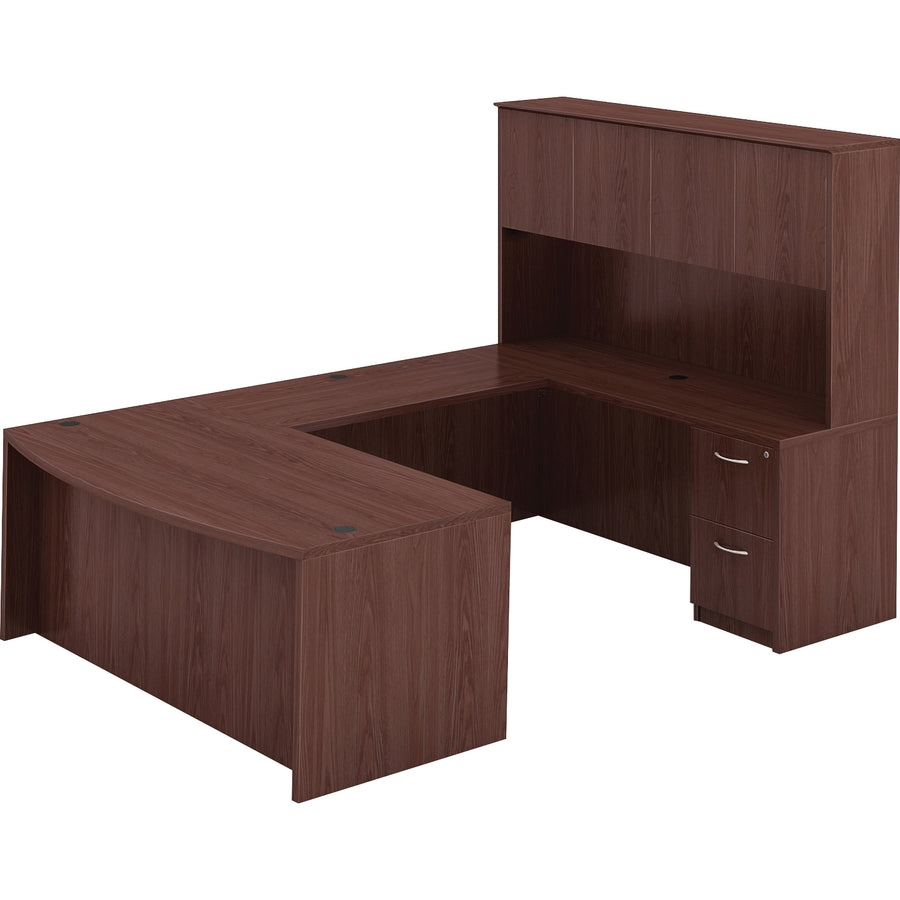Image of Lorell Desk Shell, Bowfront, 72"x41-2/5"x29-1/2", Mahogany