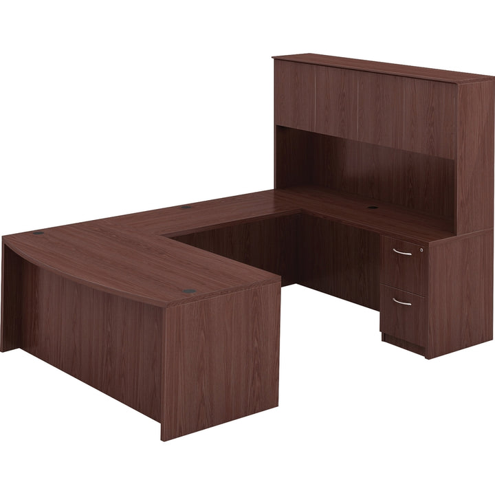 Image of Lorell Desk Shell, Bowfront, 72"x41-2/5"x29-1/2", Mahogany