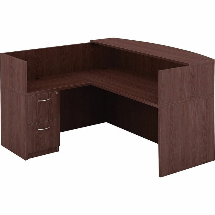 Image of Lorell Desk Shell, Bowfront, 72"x41-2/5"x29-1/2", Mahogany