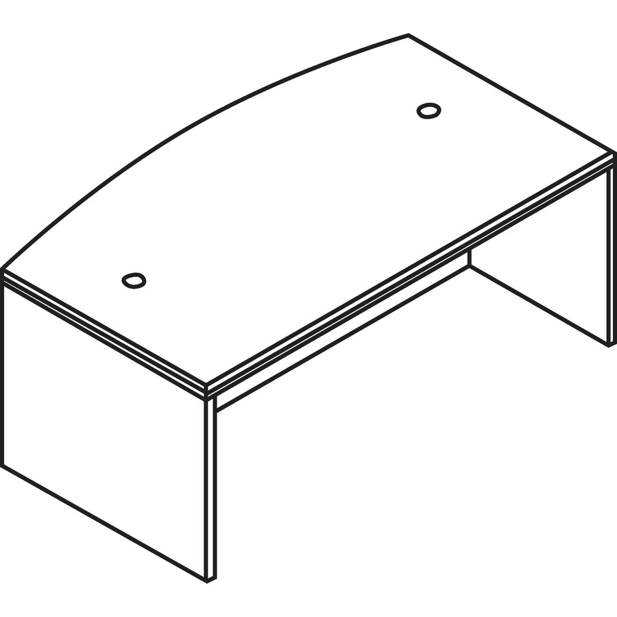 Image of Lorell Bowfront Desk Shell, 72"x41-2/5"x29-1/2",Cherry