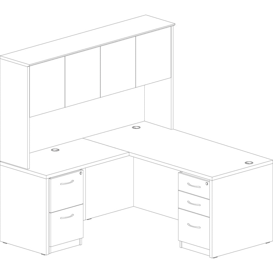Image of Lorell Desk Shell, Rectangular, 66"x30"x29-1/2", Mahogany