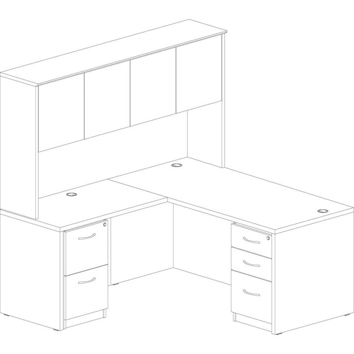 Image of Lorell Desk Shell, Rectangular, 66"x30"x29-1/2", Mahogany