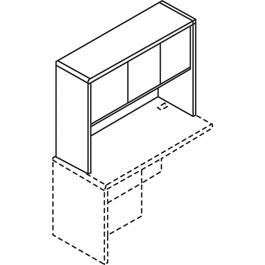 Image of Lorell Hutch, w/Doors,48"x15"x36", Mahogany