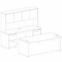 Image of Lorell Hutch w/Doors,72"x15"x36",Mahogany
