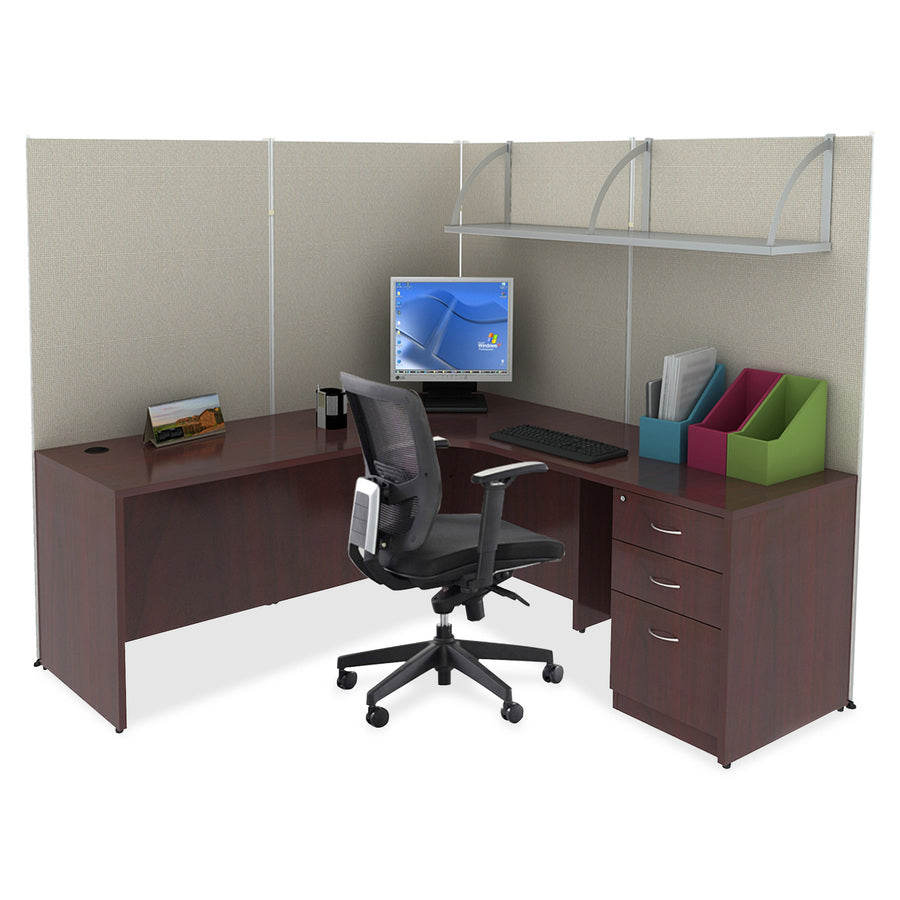 Image of Lorell Return Shell, Rectangular, 35"x24"x29-1/2", Mahogany