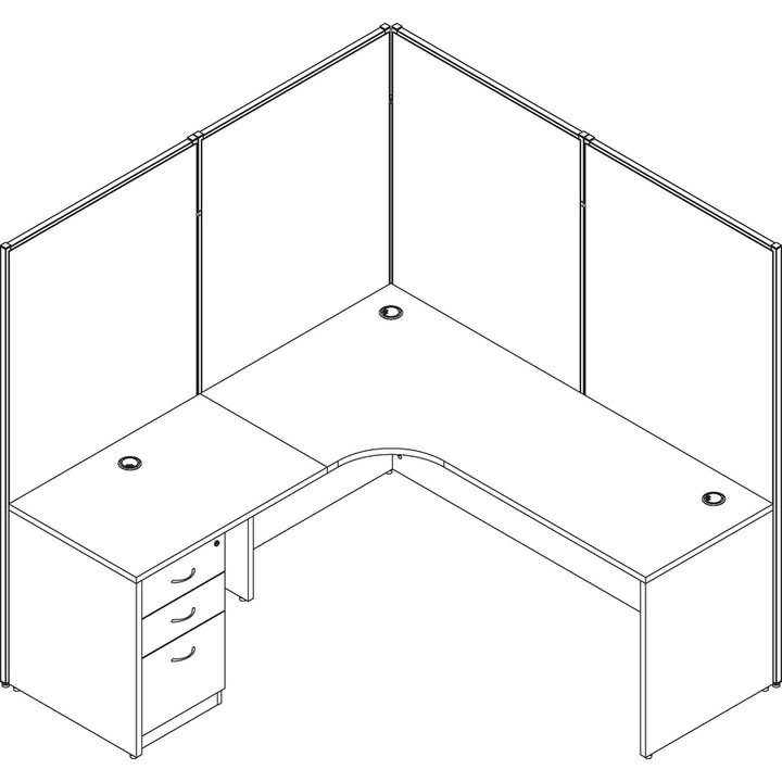 Image of Lorell Return Shell, Rectangular, 48"x24"x29-1/2",Cherry