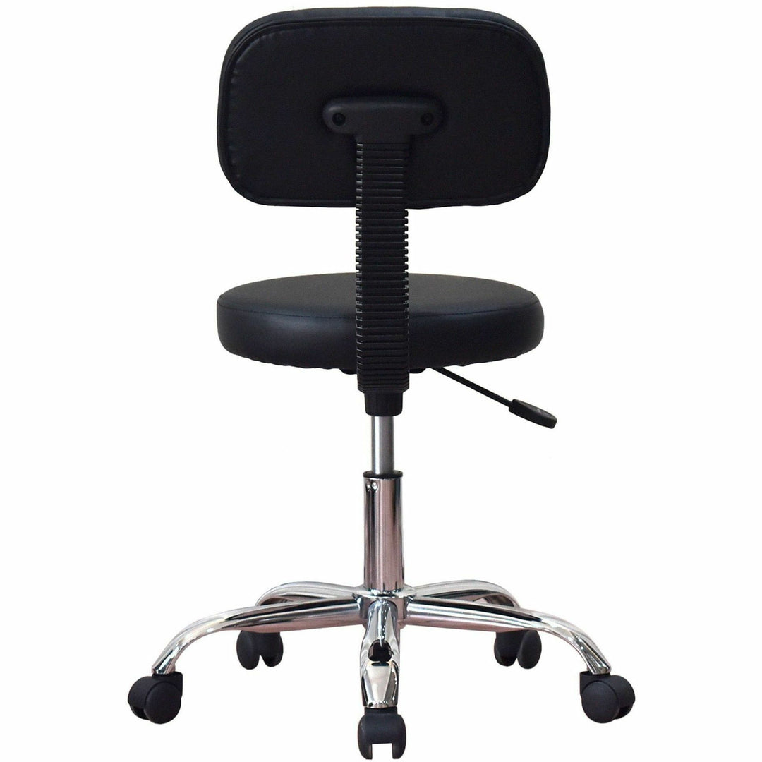 Image of Lorell Pneumatic Height Stool, w/Back, 24"x24"x36", Black